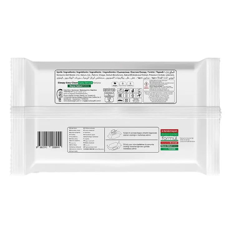 Sleepy Easy Clean – 6x100 Weiße Seifen-Feuchttücher, Allzwecktücher Aus Der Türkei